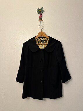 NWT Ava & Grace Petites Black Peter Pan Collar Bell Sleeve Jacket 14P